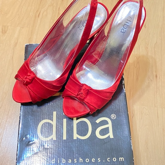 Red Satin Heels - Picture 7 of 8